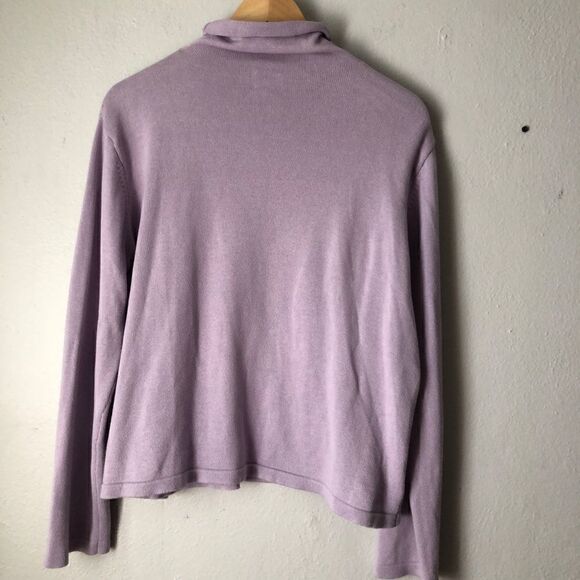 J Jill light purple turtleneck mock-neck long sleeved lightweight sweater medium - Picture 8 of 8